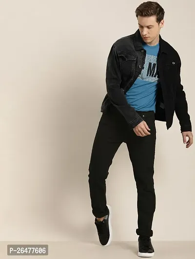 Stylish Black Cotton Blend Mid-Rise Jeans For Men-thumb5
