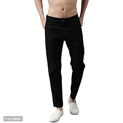 COMFITS Men's | Boys | Black Plain Casual Stylish Jeans (28, Black)