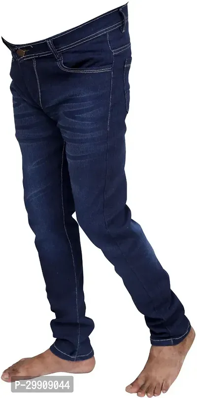 Stylish Blue Cotton Blend Mid-Rise Jeans For Men-thumb4