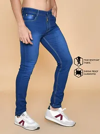 Classic Blue Denim Solid Jeans For Men-thumb1