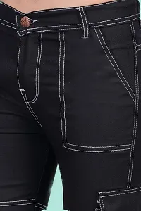 Stylish Black Denim Solid Jeans For Men-thumb2