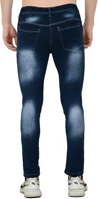 Classic Blue Cotton Blend Solid Jeans For Men-thumb1