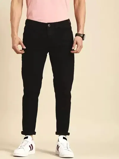 Stylish Solid Low-Rise Jeans For Men