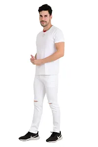 COMFITS Men's Regular Tapered Slit Cut Jeans (36) White-thumb2
