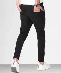 Stylish Black Denim Solid Jeans For Men-thumb1