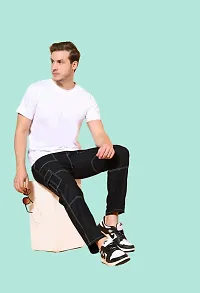 Stylish Denim Black Regular Fit Mid-Rise Jeans For Men-thumb3