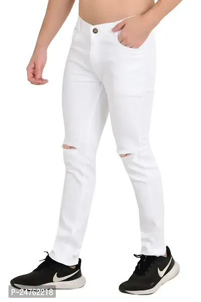 COMFITS Men's Regular Tapered Slit Cut Jeans (38) White-thumb3