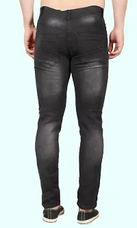 Stylish Grey Cotton Blend Solid Mid-Rise Jeans For Men-thumb1