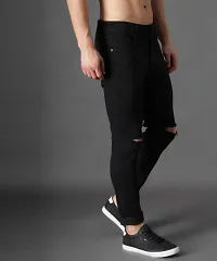 Stylish Black Denim Mid-Rise Jeans For Men-thumb1