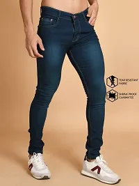 Classic Blue Denim Solid Jeans For Men-thumb1