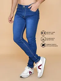 Classic Blue Denim Solid Jeans For Men-thumb2