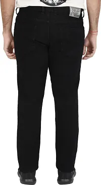 Classic Black Cotton Blend Solid Jeans For Men-thumb1
