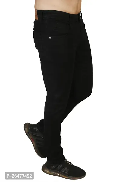 Stylish Black Denim Mid-Rise Jeans For Men-thumb5