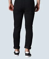 Stylish Black Denim Solid Jeans For Men-thumb1