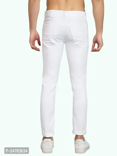 COMFITS Men's Regular Slim Fit Tapered Jeans (36) White-thumb2