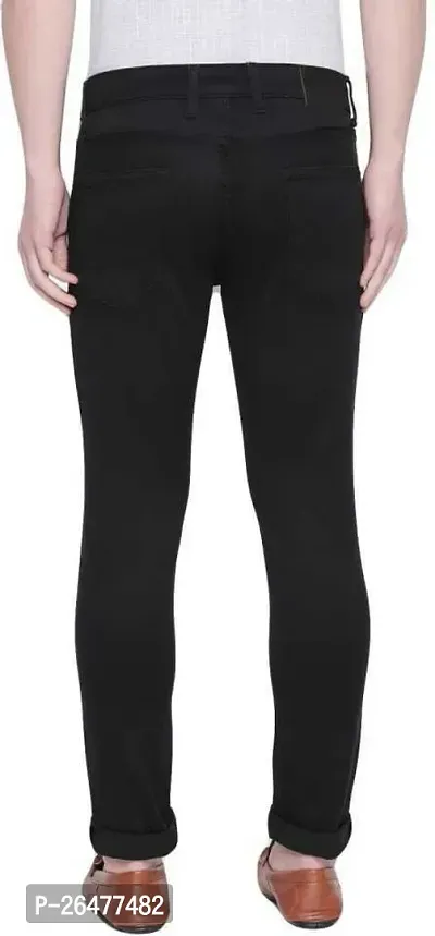 Stylish Black Cotton Blend Mid-Rise Jeans For Men-thumb2