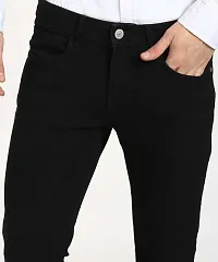 Stylish Black Denim Mid-Rise Jeans For Men-thumb3