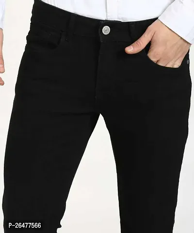 Stylish Black Denim Mid-Rise Jeans For Men-thumb4