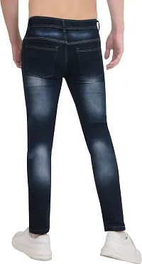 Classic Blue Cotton Blend Solid Jeans For Men-thumb1