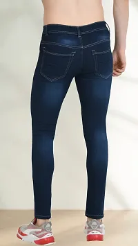 Stylish Blue Denim Solid Jeans For Men-thumb1