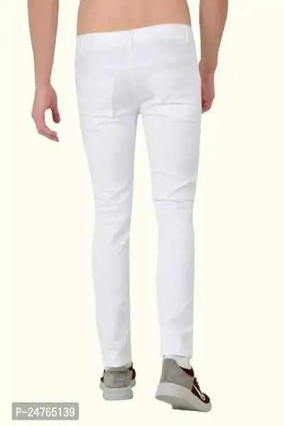 COMFITS Men's Regular Tapred Slim Fit Jeans (36) White-thumb2