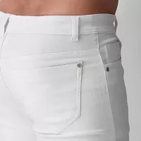 Stylish White Denim Solid Mid-Rise Jeans For Men-thumb2