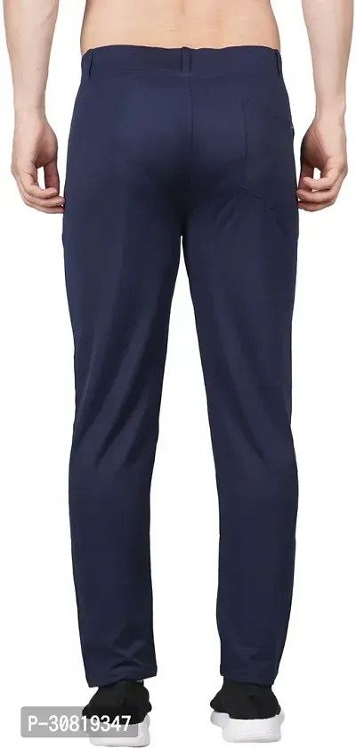 Mevan Stylish Blue Lycra Blend Solid Regular Fit Trouser For Men-thumb2