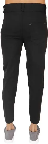 Mevan Stylish Black Cotton Blend Solid Regular Fit Trouser For Men-thumb1