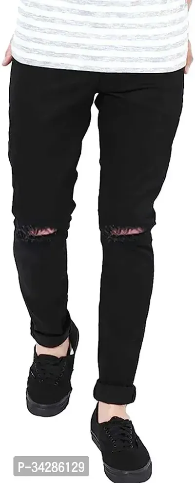 Stylish Denim Black Slim Fit Mid-Rise Jeans For Men-thumb3