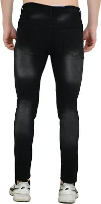 Stylish Grey Denim Solid Mid-Rise Jeans For Men-thumb1