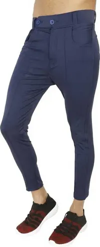 Mevan Comfortable Blue Polyester Regular Track Pants For Men-thumb2