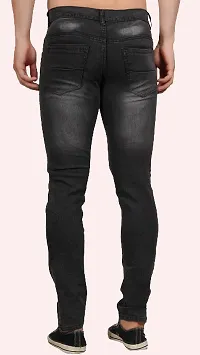 Stylish Cotton Blend Slim Fit Jeans For Men-thumb1