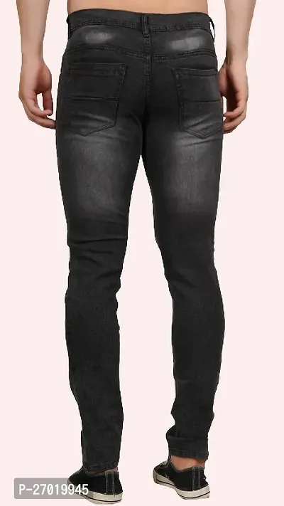 Stylish Cotton Blend Slim Fit Jeans For Men-thumb2