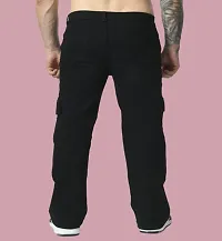 Stylish Black Solid Jogger Denim Jeans For Men-thumb1