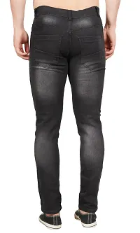 Men Slim Grey Rough Jeans-thumb1