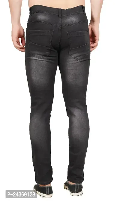 Men Slim Grey Rough Jeans-thumb2