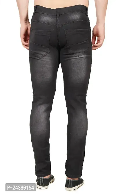 Men Slim Grey Rough Jeans-thumb2