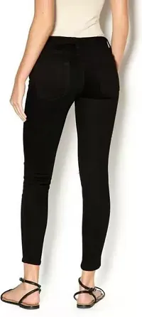 Slim Women Black Knee Cut Jeans 1 Button-thumb1