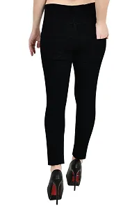 COMFITS Women Black Jeans Latest StylishSlit Cut (30, Black)-thumb2