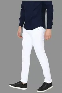 COMFITS Men's Regular Tapred Slim Fit Jeans (34) White-thumb2