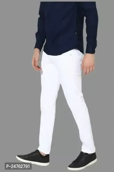 COMFITS Men's Regular Tapred Slim Fit Jeans (34) White-thumb3