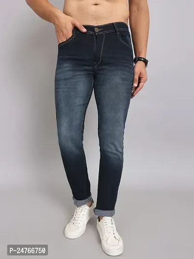 COMFITS Men's Blue Regular Slim fit Tapered Stretchable Jeans (MBLP-TE8) (32)