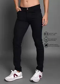 COMFITS Men's Boys Black Lastest Stylish Casual  Formal Plain Jeans (28)-thumb2