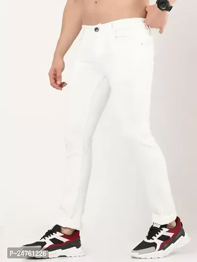 COMFITS Men's Latest Casual White Plain Jeans (32)-thumb3