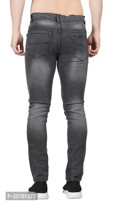 Jeancherry Men Grey Plain Jeans-thumb3