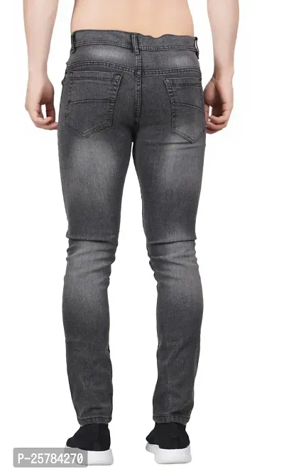 Jeancherry Men Grey Plain Jeans-thumb2