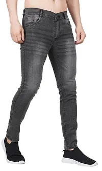 Jeancherry Men Grey Plain Jeans-thumb1