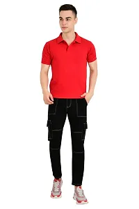 Jeancherry Fashion Men Black Cargo-thumb2