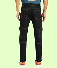 Jeancherry Fashion Men Black Cargo-thumb1