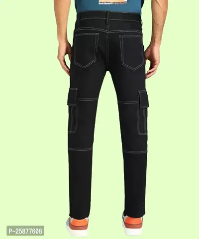 Jeancherry Fashion Men Black Cargo-thumb2